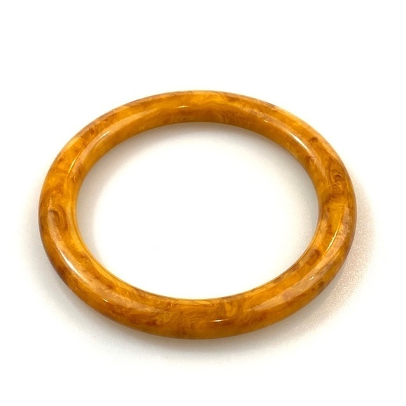 BAKELITE Bracelet Marbled Butterscotch VTG Tested - Picture 2 of 9